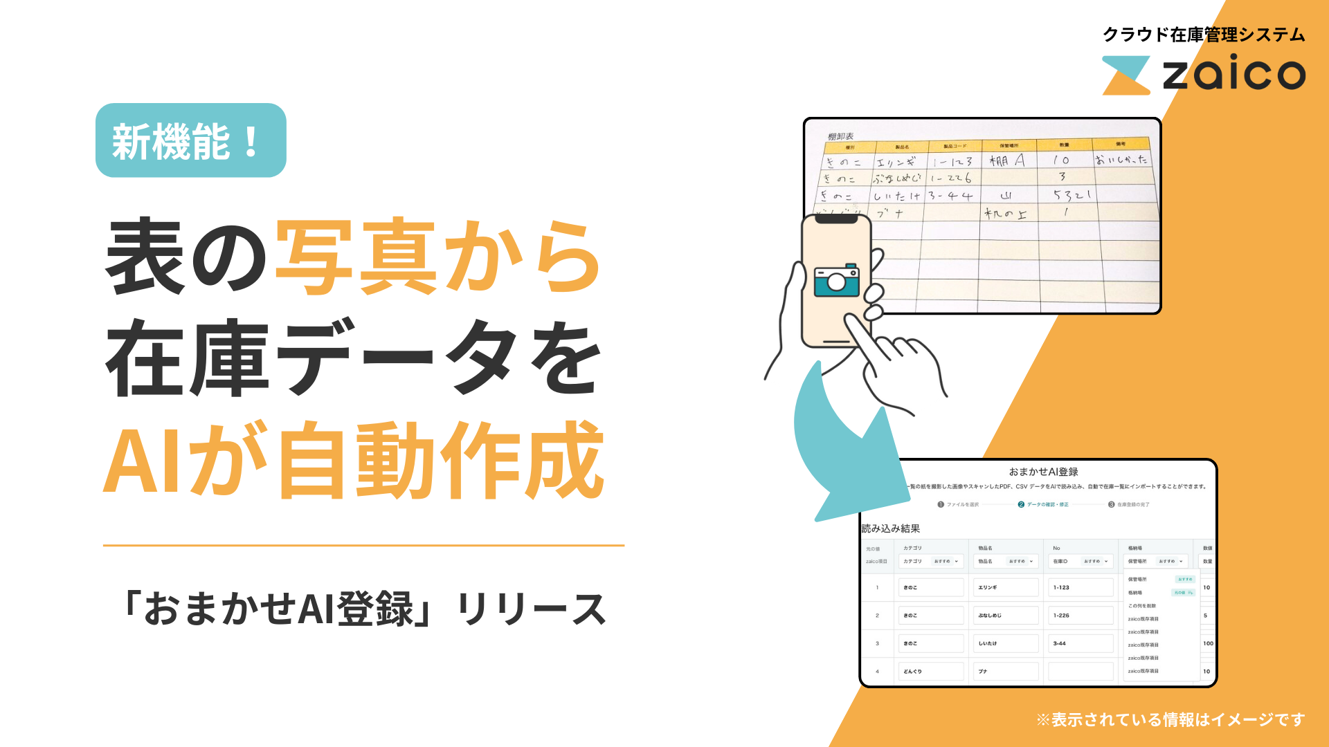 【プレスリリース】手書きの在庫表をAIが読み取り自動でデータ化！手入力がいらない「おまかせAI登録」機能をzaicoがリリース